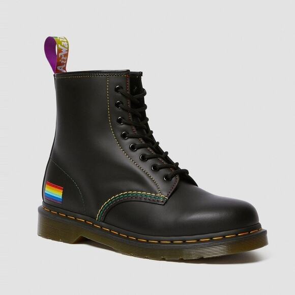 Dr. Martens 1460 FOR PRIDE 8 Eye Lace-Up Leather Boots Womens 6 / Mens 5 Unisex - Picture 1 of 16